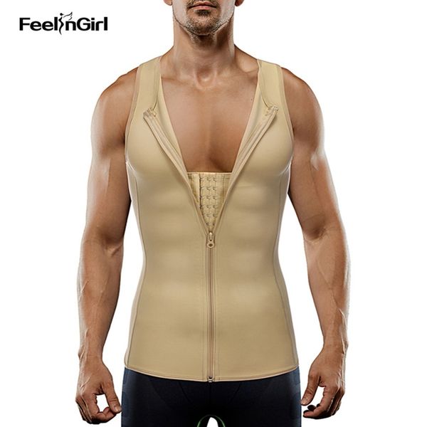 

men sweat vest tummy feelingirl shapers waist tranier workout shapewear modeling belt sports slimming belly cincher m-4xl