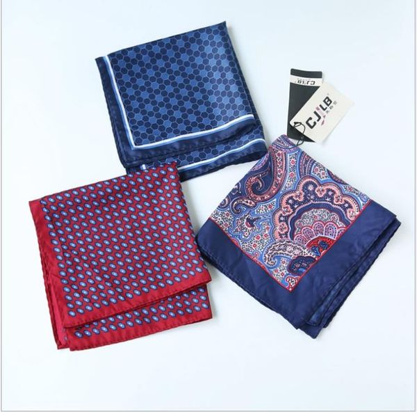 

2019 new fashionable printed and spun scarf men's pocket scarf, Blue;purple
