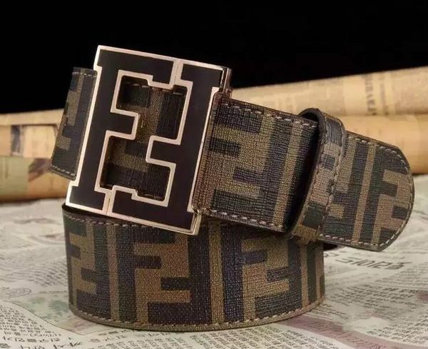 

new fashion business ceinture 20 style f belts design mens womens riem with gold f buckle black belt not with box as gift 5z36e, Black;brown