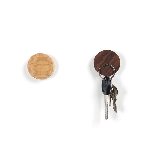 

storage hooks round multifunctional strong magnetic wooden hooks key ring organizer suckers on the wall office home living