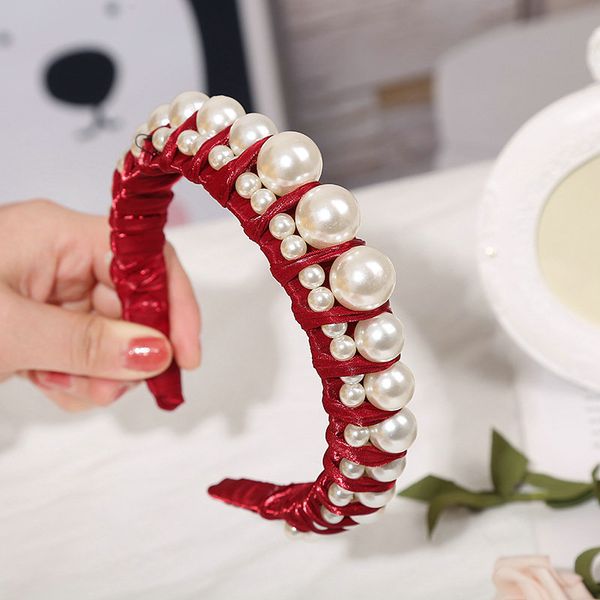 

latest hair style with headbands pearl lady temperament hairband sports hair band alice band cerchietto aliceband tiblt, Black;brown