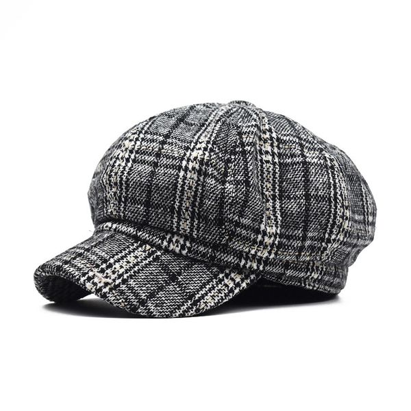 

beret women 2020 autumn winter casual solid female beret hats men wool flat cap the painter caps, Blue;gray