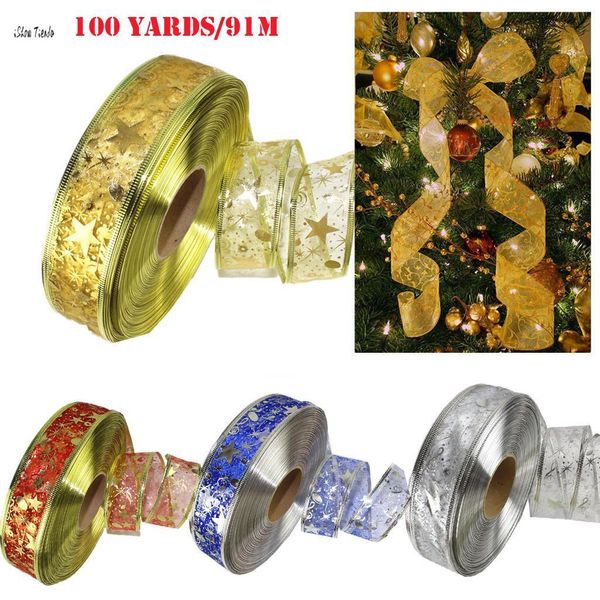 

christmas trees drecoration party xmas tree ornaments 100 yards/91m tinsel hanging decorations christmas trees ornaments