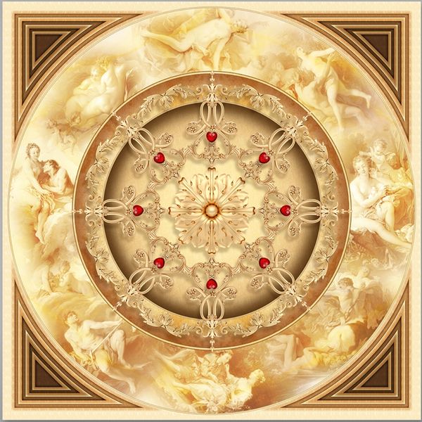 

custom 3d p wallpaper ceilings european-style luxury palace vintage marble ceiling mural