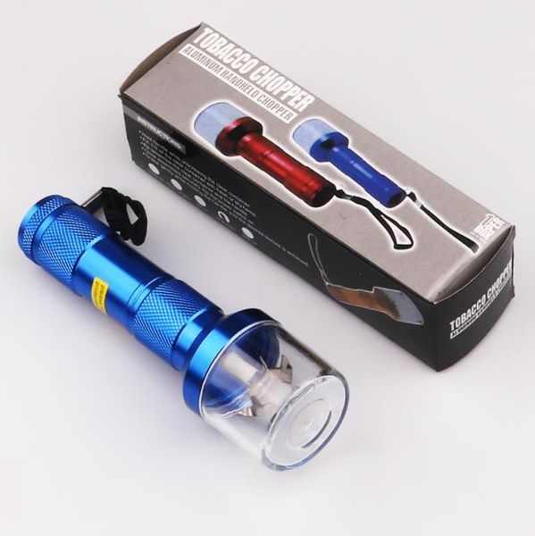 Novo moedor de fumaça elétrico de lanterna criativa pequeno moedor de fumaça de plástico independente metal de embalagem