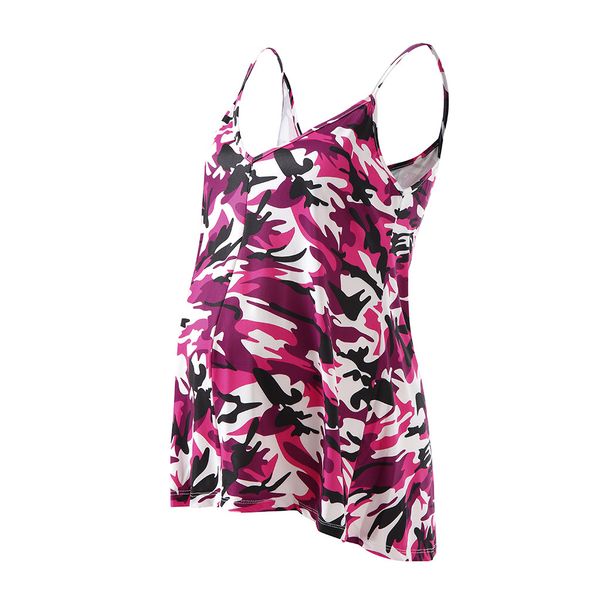 

vetement femme 2019 womens maternity pregnant clothes camouflage print v neck sleeveless casual nursing vest ropa mujer, White