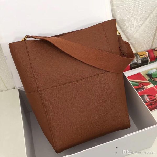 

seau sangle handbag bucket bag calfskin leather bag brand designer handbag wool shoulder strap shoulder bag m-ce17593 with box