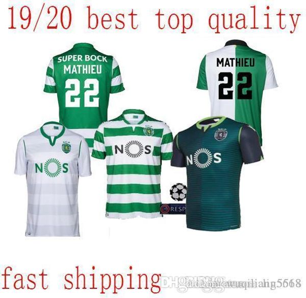 

in stock thai sporting lisbon soccer jerseys 19 20 away green coates acuna raphinha soccer shirts lisbon dost phellype 3rd football uniforms, Black;yellow