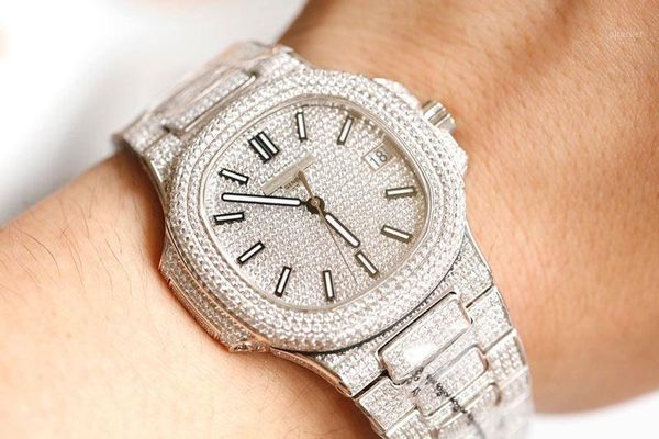 

мужские часы 324sc движение 43мм полный алмазный диапазон нержавеющей стали часы часы часы мужской men1, Slivery;brown