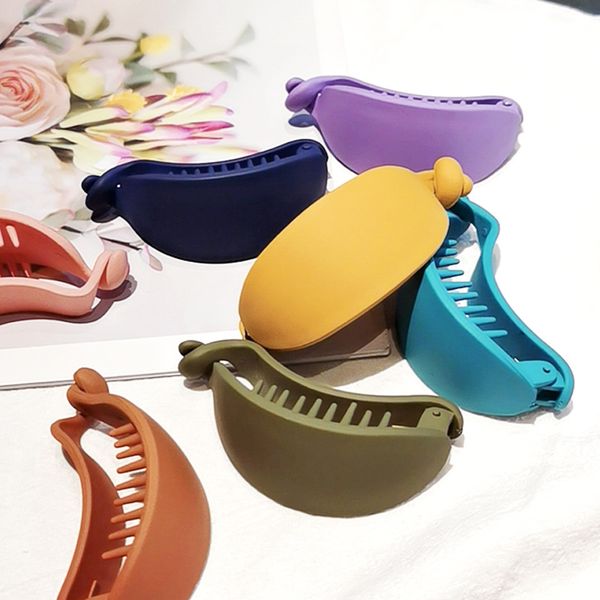 

20pcs/lot 7.5 cm length dull polish hair claws acrylic solid arc clip for women ladies ponytail scrunchies hairpin accessories decoration, Slivery;golden