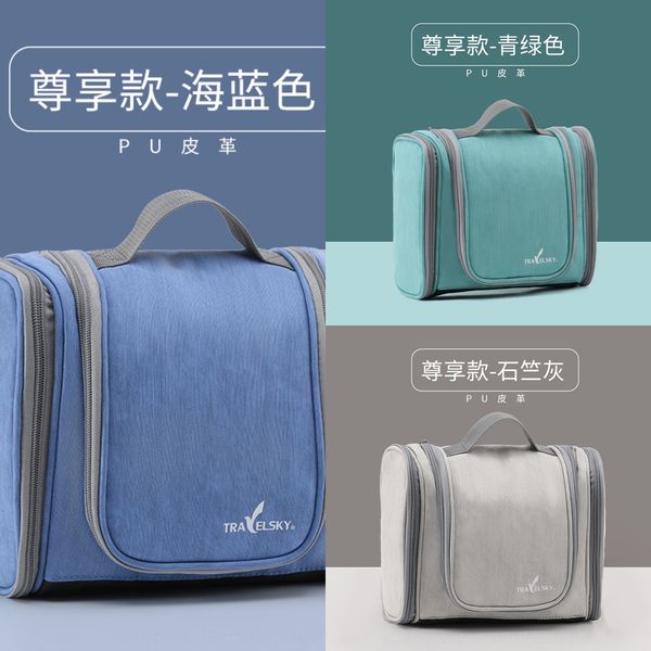 

large storage capacity travel waterproof hanging wash bag multi-functional pu toiletries makeup storage bag