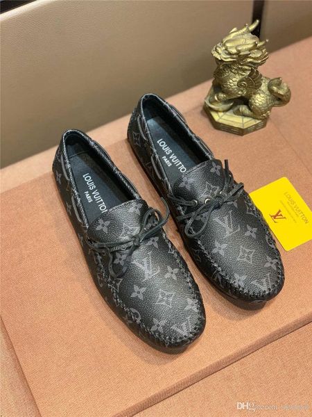 

20ss mens shoes casual leather luxury designers social driving brands fashion dress moccasins loafers shoes winter men yetc4, Black