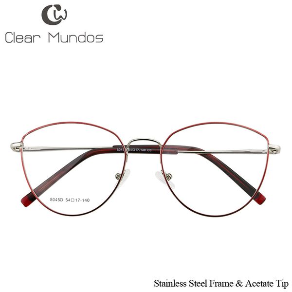 

clear mundos metal glasses acetate tip man glasses flex optical frames double color eyeware non-myopia eyeglasses for 8045d, Black