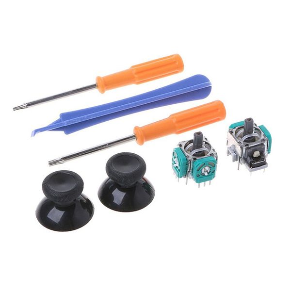 

original/oem 3d analog joystick sensor module caps for xboxonereplacement + screwdriver open tool for ps4 controller