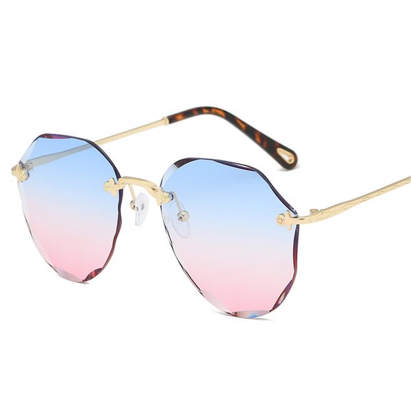 

fashion rimless sunglasses women men brand designer personality sun glasses summer metal frame sunglass female shade eyewear, White;black