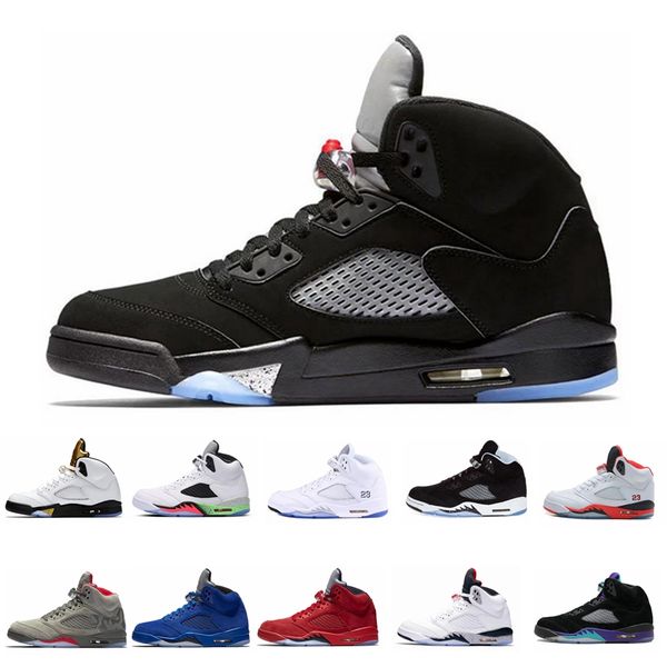 

2019 new 5s basketball shoes game royal blue white red og black metallic sneakers size 40-47