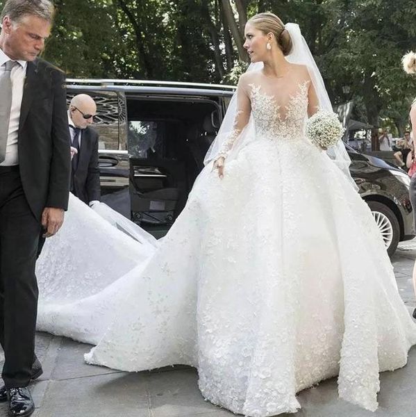 Китай Новый использованный длинный рукав иллюзия Сексуальные пакистанские дамы Bridal Wedding платья Lehenga дизайнер роскошные свадебные платья свадьбы свадьбы