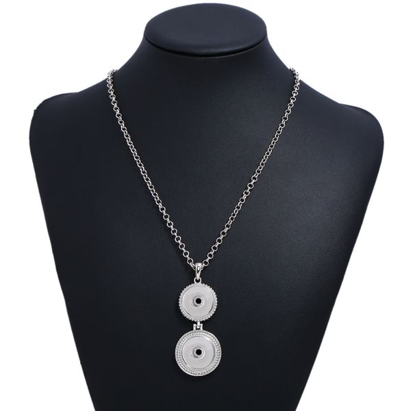 

luwellever interchangeable flower crystal ginger necklace 269 fit 18mm snap button pendant necklace charm jewelry for women gift, Silver