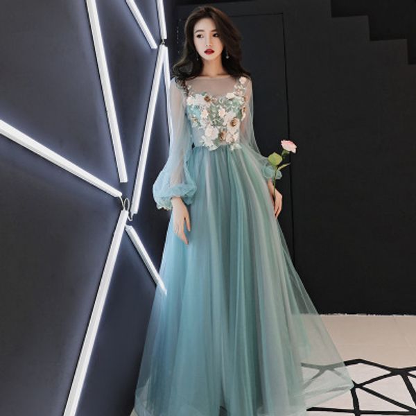 

flroal embroidery women a-line dress vintage fashion designer luxury elegant work party casual nightclub maxi dress, Black;gray