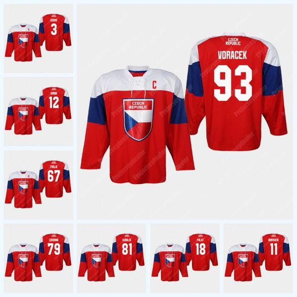 

Czech Republic 2019 IIHF World Championship Jersey 93 Jakub Voracek 67 Michael Frolik 3 Radko Gudas 12 Dominik Simon 18 Ondrej Palat