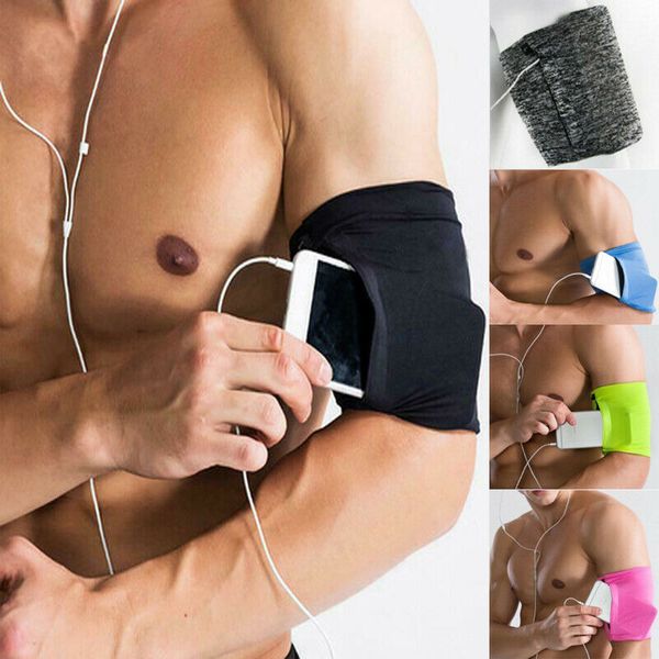 

sports running phone holder bag running arm warmers bag workout cycling armband, Black;gray