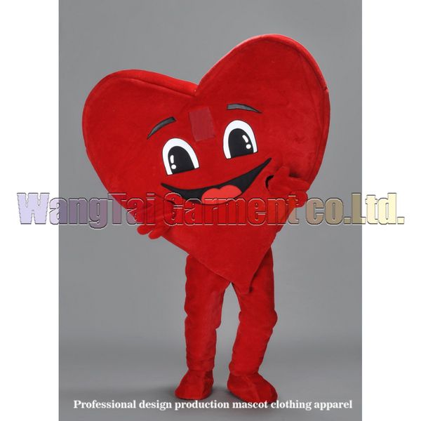 

new red heart mascot costume grade deluxe cartoon character costumes love heart mascot suit fancy dress party carnival ing, Red;yellow