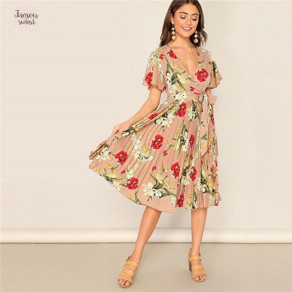 

платье стихарь wrap belted цветочные печати v шеи бабочки рукава линия дамы с коротким рукавом элегантный v образным вырезом платья для отды, Black;gray