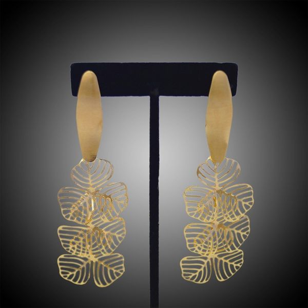 

yulaili new coming fashion 22 carat gold color copper earrings for party costume, Silver