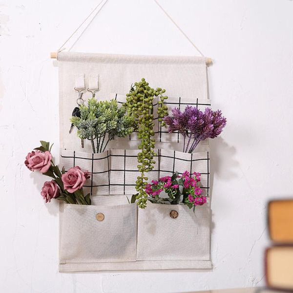 

hanging organizer over the door organizer wall closet hanging storage bag multilayer linen fabric pouch debris bag
