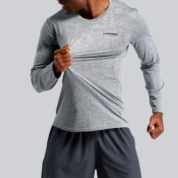 

eshines fashion fitness long sleeve winter polyester material thermal quick dry and windproof sport running long sleeve for male