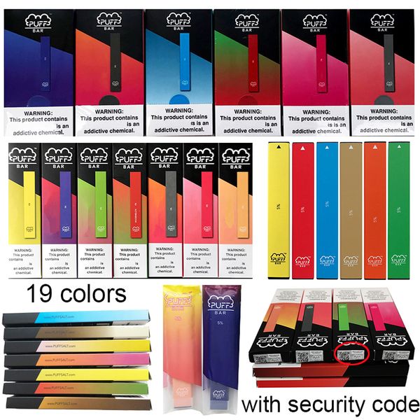 

19 цветов Puff Бар Одноразовые устройства стручки Puffbars Стартовые наборы 1,3 мл 280mAh Аккумулятор Одноразовые E Cgarettes Vape Pod