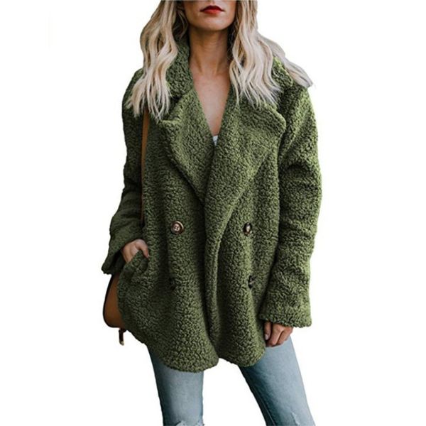 

2019 new women's jackets winter coat women cardigans ladies warm jumper fleece faux fur coat hoodie outwear blouson femme s-3xl, Black;brown