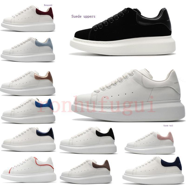 

2020 with alexander box mcqueens suede fashion platform sneakers leather shoes leather shoes increase luxury men women size 36-1f81#, Black