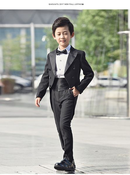 

2018 формальный baby boy одежда свадьба для костюма партии крещение рождественские костюмы для 1-10t детские костюмы носить пальто + брюки, Black