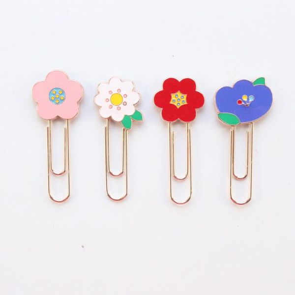 

domikee 2020 new cute kawaii candy flora design office school metal paper clips bookmark student memo clips stationery supplies
