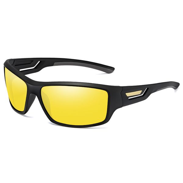 

new night vision driving sunglasses yellow lens wrap glasses dark driving goggles anti-glare outdoor glasses driving sunglasses, White;black