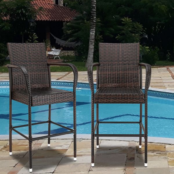 2019 Sonyi Patio Bar Stools Wicker Outdoor And Indoor Patio