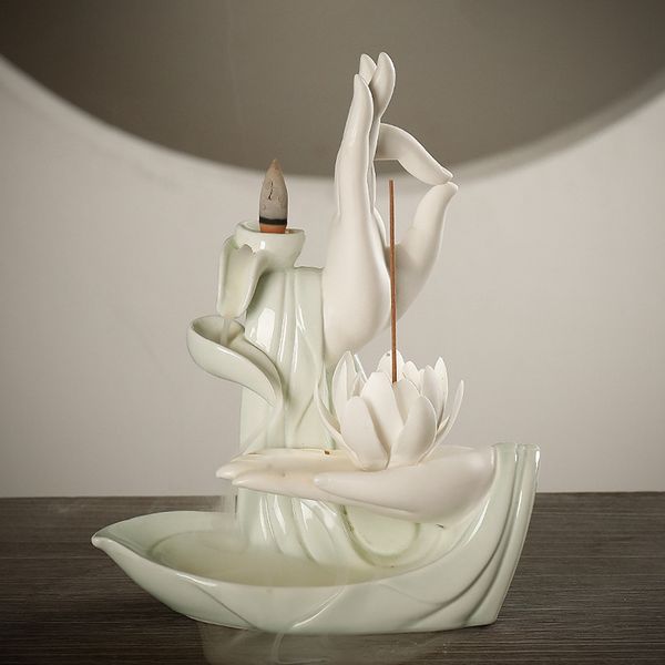 

lotus incense burner backflow incense holder ceramic handcrafted backflow incense burner for home decor