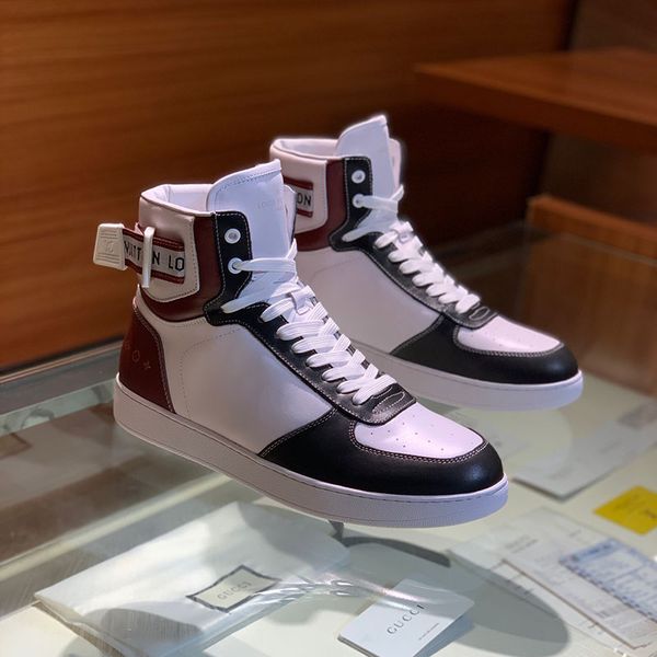 

скорость luxury моды multicolor high-топ ботинки тисненой кожи велосипедных кроссовок для человека отпуск ботильоны с коробкой, Black