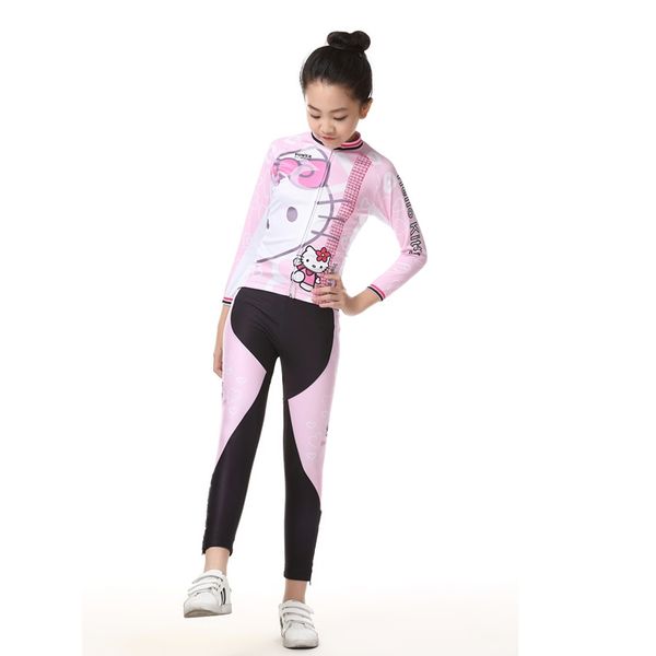 

new children bike jersey bicycle ciclismo long sleeve cycling clothing kids pink girls mtb shirts riding clothes thermal, Black;blue