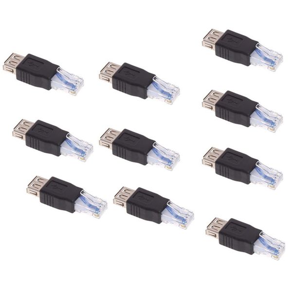 

10 шт rj45 мужской к usb женский адаптер разъем ноутбук