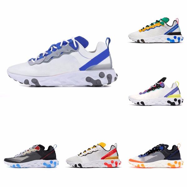

new ashion react element shoes87 running shoes for men women light bone triple black royal solar team red mens trainers sports sneaker runne