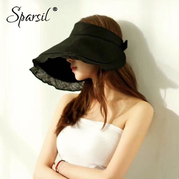 

sparsil лето женщины солнцезащитный слейте top hat регулируемое solid color складная широкий брим кап родитель-ребенок пляж femalechapeau y2, Blue;gray