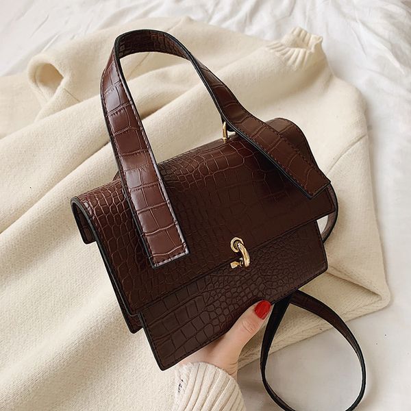 

small bags women's new 2020 korean version of the wild fashion crocodile pattern hand bag shoulder messenger small square bags