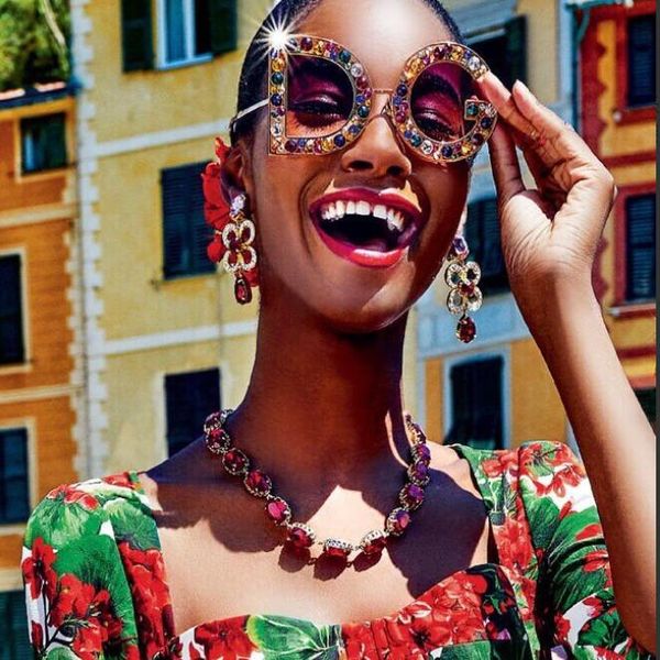 

women luxury designer sunglasses favorite color diamond ornament sunglasses for women fashion ladies round designer sun glasses, White