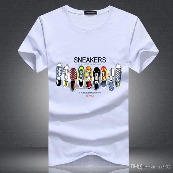 

men's 2018 new fashion t-shirt with brand alphabet printing fashion brand t-shirt short sleeve leisure t-shirt, White;black