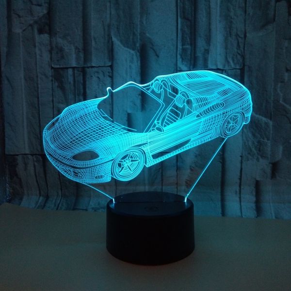 

new pattern open car 3d small night-light automobile colorful touch led vision lamp gift atmosphere 3d led desk lamp