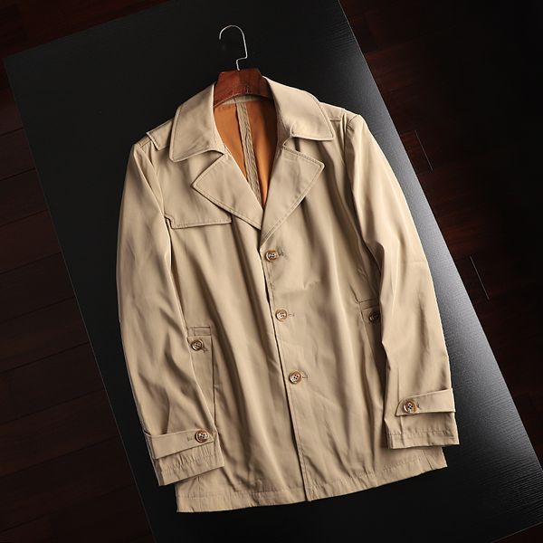 

2019 men fashion straight style long sleeve water-proof casual elegant coat male trendy color single breasted trench outerwear, Tan;black
