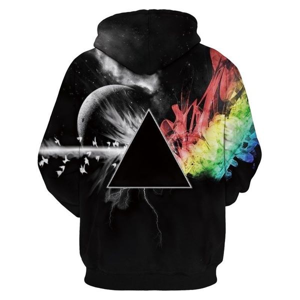 

brand sweatshirts men women 3d sweatshirts print sunlight refraction rainbow hooded hoodies pullover hoody new breathable, Black