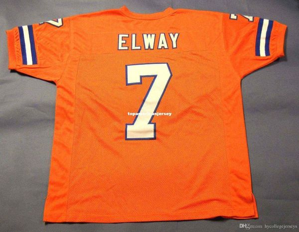 

retro #7 john elway custom s-5xl,6xl mitchell & ness jersey orange mens stitching s-5xl,6xl football jerseys running, Black;blue